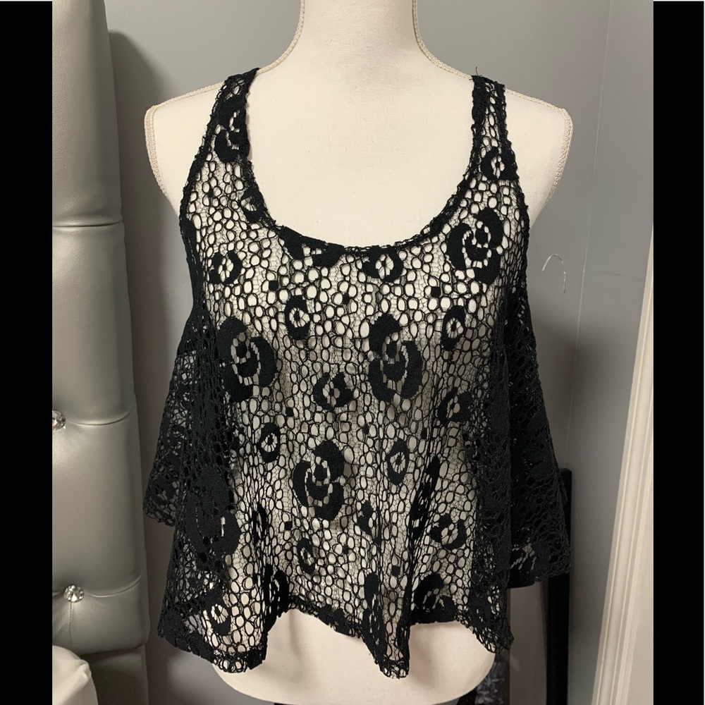Black Lace See Through Top